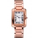 Cartier Tank Anglaise 30mm White Dial Rose Gold Case And Bracelet