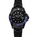 Copy 1:1 Swiss Rolex GMT Master II Black Dial Blue And Black Bezel Black PVD Case And Bracelet