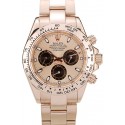 Fashion Knockoff Rolex Daytona Rose Gold Plated Stainless Steel Bezel Rose Gold Dial