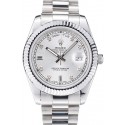 Hot Rolex DayDate Stainless Steel Ribbed Bezel Silver Dial 41976