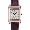 Replica Jaeger le Coultre Reverso Squadro Lady Brown Leather Strap White Dial 41965