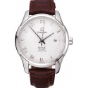 Replica Omega DeVille White Dial Stainless Steel Case Brown Leather Strap 622830