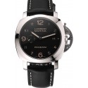 Replica Top Swiss Panerai Luminor Marina 1950 3 Days Brown Dial Stainless Steel Case Black Leather Strap