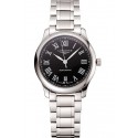 Swiss Longines Master Black Dial Roman Numerals Hour Markers Stainless Steel Bracelet 1453933