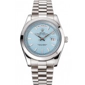Copy Rolex Day Date 40 Ice Blue Dial Stainless Steel Case And Bracelet