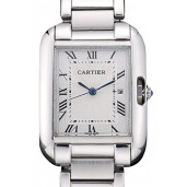 Fake Cartier Tank Anglaise 30mm White Dial Stainless Steel Case And Bracelet