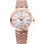 Fashion Swiss Piaget Traditional White Dial Gold Case Gold Stainless Steel Strap