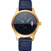IWC Mark XVll Blue Dial Gold Stainless Steel Case Blue Leather Strap