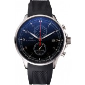 IWC Portugieser Yacht Club Black Dial Stainless Steel Case Black Rubber Strap