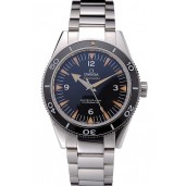 Knockoff Swiss Omega Seamaster Black Dial Stainless Steel Case And Bracelet 622843