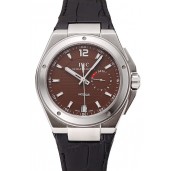 Swiss IWC Big Ingenieur 7-Day Power Reserve Brown Dial Silver Case Black Leather Bracelet 1453926