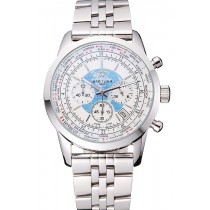 Breitling Transocean Chronograph Unitime White Dial Stainless Steel Case And Bracelet 622226