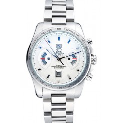Cheap Tag Heuer Grand Carrera Stainless Steel Bracelet White Dial 801437