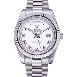 Designer Rolex Day-Date White Dial Stainless Steel Bracelet 622547