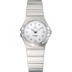 Imitation Swiss Lady Omega Constellation Stainless Steel Bracelet Silver Dial 80290