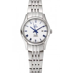 Omega De Ville Ladies White Dial Blue Numerals Stainless Steel Case And Bracelet 1453788