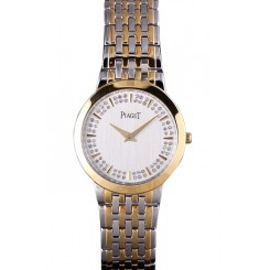Piaget Traditional Gold Case Double Studded Minute Markers White Dial