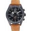 AAA Bell and Ross BR126 Flyback Black Dial Black Case Brown Suede Leather Strap