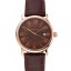 AAA Cartier Ronde Solo Brown Dial Rose Gold Case Brown Leather Strap