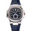 AAA Imitation Patek Philippe Nautilus Blue Dial Stainless Steel Case Blue Leather Strap