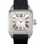AAA Imitation Swiss Cartier Santos Stainless Steel Bezel with Black Leather Strap 621524