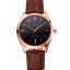 AAA Omega Tresor Master Co-Axial Black Dial Rose Gold Case Brown Leather Strap