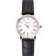 AAA Patek Philippe Calatrava White Dial Roman Numerals Double Ribbed Bezel Stainless Steel Case Black Leather Strap