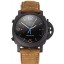 AAA Swiss Panerai Luminor Ceramica Flyback Chronograph Black Dial Black Case Brown Leather Strap