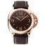 AAAAA Swiss Panerai Luminor Brown Dial Rose Gold Case Brown Leather Strap 1453841