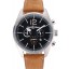 Bell and Ross BR126 Flyback Black Dial Silver Case Brown Suede Leather Strap