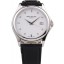 Best Quality Patek Philippe Geneve Calatrava Crystal Studded Hour Marker White Dial Black Leather Strap