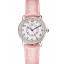 Cartier Ronde White Dial Diamond Bezel Stainless Steel Case Pink Leather Strap