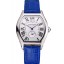 Cartier Tortue Large Date White Dial Stainless Steel Case Blue Leather Strap