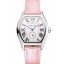 Cartier Tortue Large Date White Dial Stainless Steel Case Pink Leather Strap