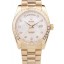 Cheap Fake Rolex Day-Date 18k Yellow Gold Plated Stainless Steel White Dial
