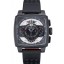 Cheap Tag Heuer Monaco Black-Red Perforated Leather Strap Black Dial 80309