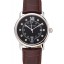 Fake Cartier Ronde Solo Black Dial Diamond Hour Marks Stainless Steel Case Brown Leather Strap