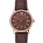 Fake Cartier Ronde Solo Brown Dial Diamond Hour Marks And Bezel Rose Gold Case Brown Leather Strap