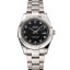 Fake Knockoff Swiss Rolex Datejust Black Dial Dimond Hour Marks Stainless Steel Case And Bracelet