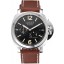 Fake Panerai Luminor Automatic Power Reserve Black Dial Stainless Steel Case Brown Leather Strap