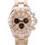 Fashion Knockoff Rolex Daytona Rose Gold Plated Stainless Steel Bezel Rose Gold Dial