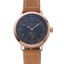 Hamilton Navy Pioneer Small Second Black Dial Rose Gold Case Light Brown Leather Strap