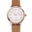 Hamilton Navy Pioneer White Dial Rose Gold Case Light Brown Leather Strap
