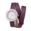 Hermes Classic MOP Dial Purple Elongated Leather Strap