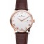 Imitation Blancpain Villeret Ultra Slim White Groved Dial Gold Numerals Rose Gold Case Brown Leather Strap