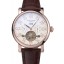 Imitation Patek Philippe Grand Complications Gold Case White Dial Arabic Numerals Brown Leather Bracelet 622255