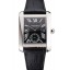 Imitation Swiss Cartier Tank MC Black Dial Stainless Steel Case Black Leather Strap