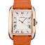 Knockoff Best Cartier Tank Anglaise 36mm White Dial Gold Case Orange Leather Bracelet