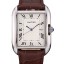 Knockoff Designer Cartier Tank Anglaise 36mm White Dial Stainless Steel Case Brown Leather Bracelet