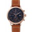 Knockoff Hamilton Navy Pioneer Chrono Black Dial Rose Gold Case Brown Leather Strap